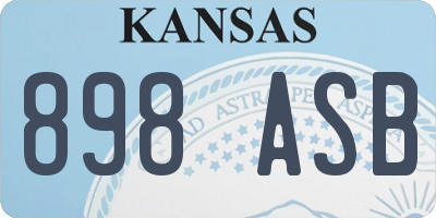 KS license plate 898ASB