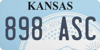 KS license plate 898ASC