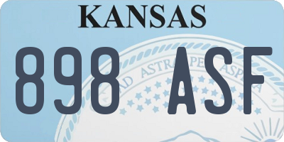 KS license plate 898ASF