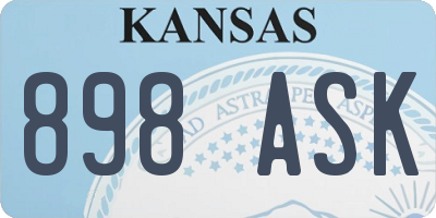 KS license plate 898ASK