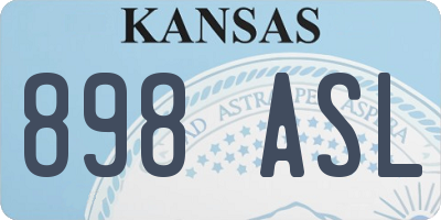 KS license plate 898ASL