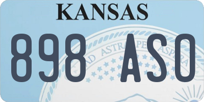 KS license plate 898ASO