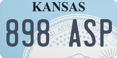KS license plate 898ASP