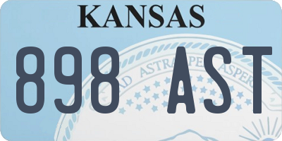 KS license plate 898AST