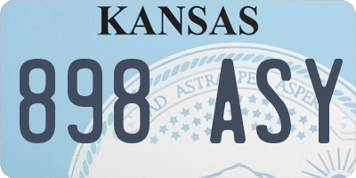 KS license plate 898ASY