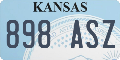 KS license plate 898ASZ