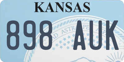 KS license plate 898AUK