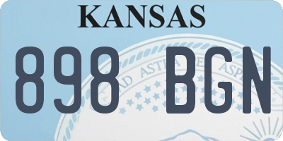 KS license plate 898BGN