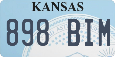 KS license plate 898BIM