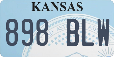 KS license plate 898BLW