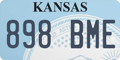 KS license plate 898BME