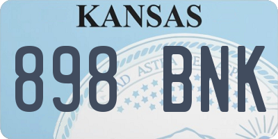 KS license plate 898BNK