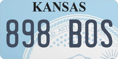 KS license plate 898BOS