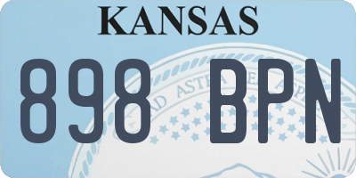 KS license plate 898BPN