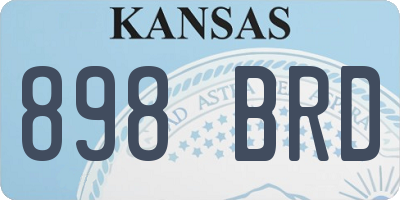 KS license plate 898BRD