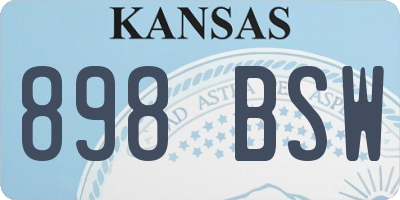 KS license plate 898BSW