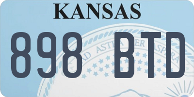 KS license plate 898BTD