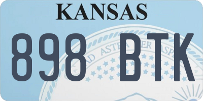 KS license plate 898BTK