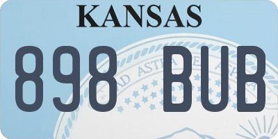 KS license plate 898BUB