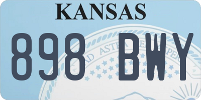 KS license plate 898BWY
