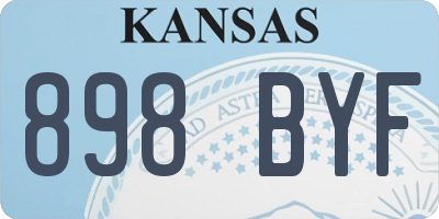 KS license plate 898BYF
