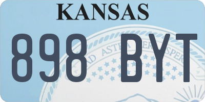 KS license plate 898BYT