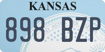 KS license plate 898BZP