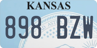 KS license plate 898BZW