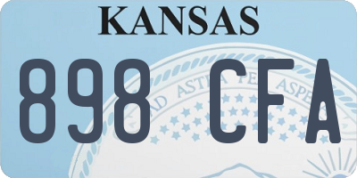 KS license plate 898CFA