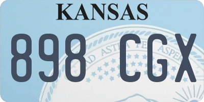 KS license plate 898CGX