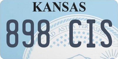 KS license plate 898CIS