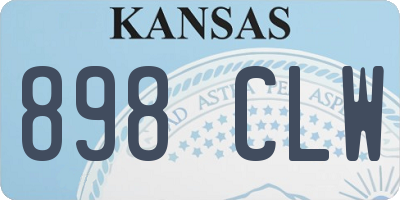 KS license plate 898CLW