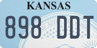 KS license plate 898DDT