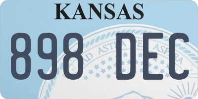 KS license plate 898DEC