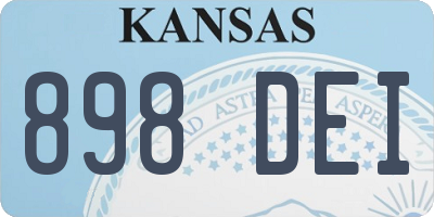 KS license plate 898DEI