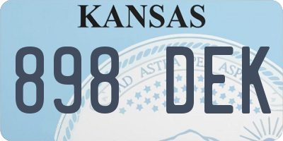 KS license plate 898DEK