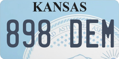 KS license plate 898DEM