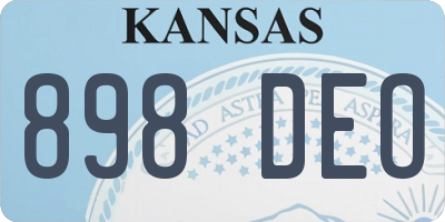 KS license plate 898DEO