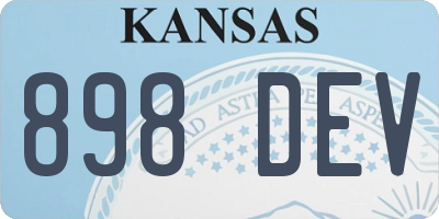 KS license plate 898DEV