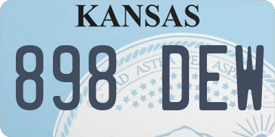 KS license plate 898DEW