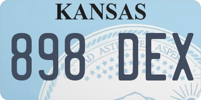 KS license plate 898DEX
