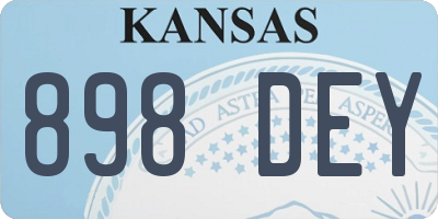 KS license plate 898DEY