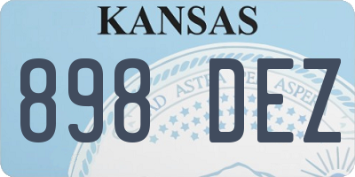 KS license plate 898DEZ