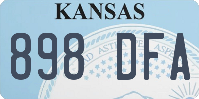 KS license plate 898DFA