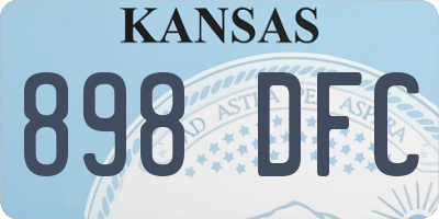 KS license plate 898DFC