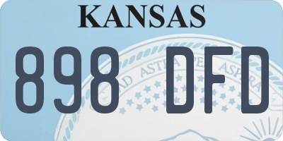 KS license plate 898DFD