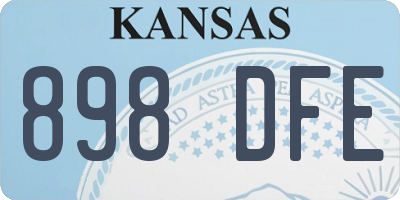 KS license plate 898DFE