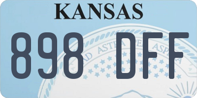 KS license plate 898DFF