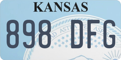 KS license plate 898DFG