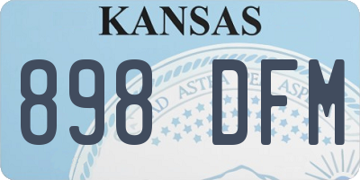 KS license plate 898DFM